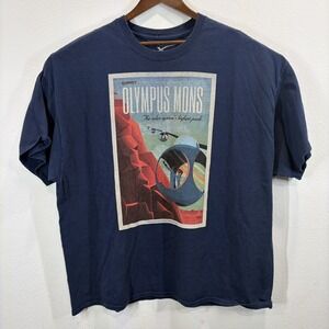 Space X Men's 3XL Gray T Shirt Summit "Olympus Mons" Mars T-Shirt Navy